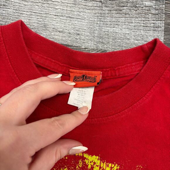 Vintage 90s Power Rangers Mighty Morphin‎ Red Ranger Boys Medium Graphic T-Shirt - Picture 3 of 8
